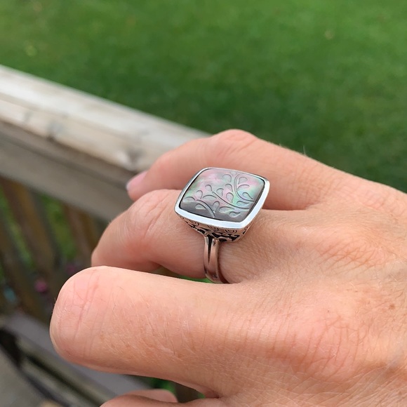 R2389 Silpada fern leaf retired sterling ring